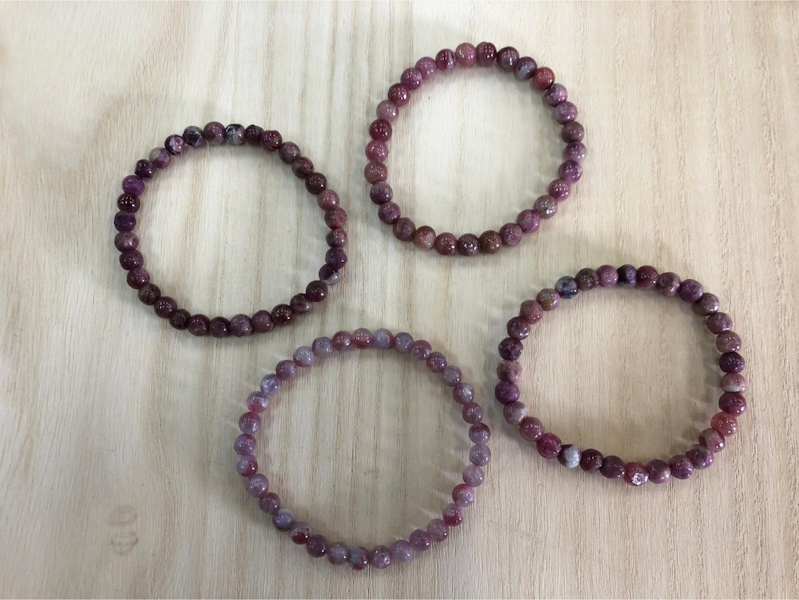 Pulsera Turmalina Rosa bola 6 mm